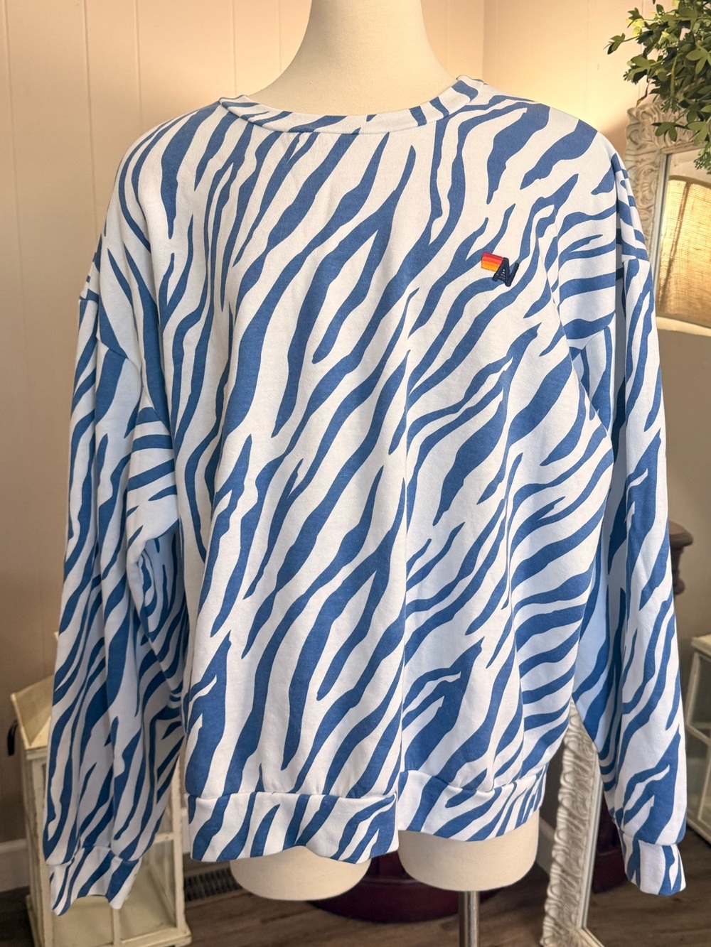 Aviator Nation • Blue Zebra Crewneck Sweatshirt